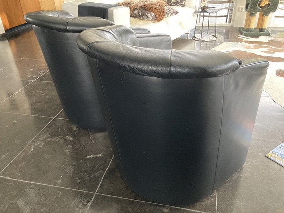 Image 1 of Due poltrone Rolf Benz modello 390, in pelle nera