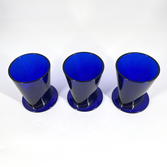 Iittala “Boy” – 3 glazen – Stefan Lindfors – Kobaltblauw – Glazen & Karaffen, Glass (photo 3 of 7)