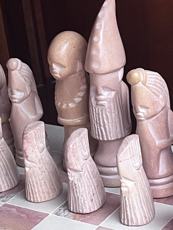 Image 1 of Beautiful hand-carved chess set made of soapstone