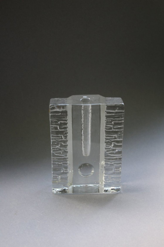 Image 1 of Glass vase, block vase, Walther Design vase, Solifleur glass, 1970s