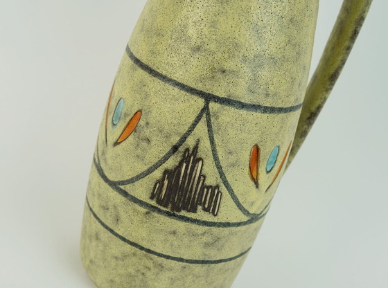 Image 1 of Scheurich vaas uit het midden van de 20e eeuw met ruw glazuur en abstracte decoratie, model 273-38