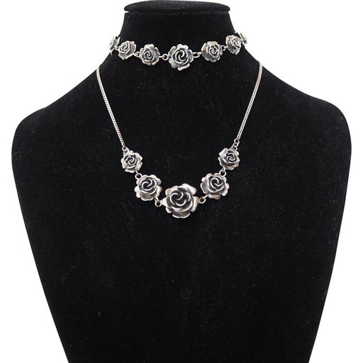 Vintage zilveren armband en ketting, jaren 1920