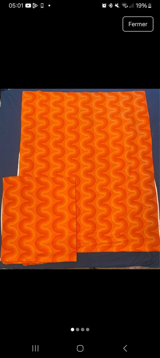 Rideaux Verner Panton Mira -x spectrum orange wave 70s