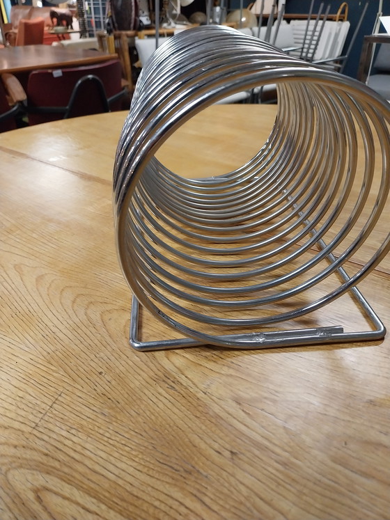 Image 1 of 1 x mcm verchroomd platenrek  in se vorm van een spiraal 1970's 