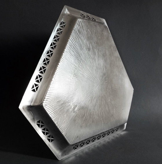 Image 1 of Hans Ofner secessionistisch/geometrisch zeshoekig dienblad voor Argentor ca 1905