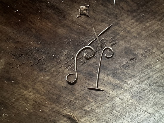 Image 1 of Plat Déco Vintage Bois Massif Sculpté Yin et Yang Diamètre 28 cm