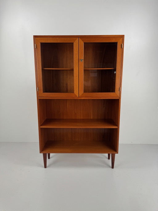 Vetrina danese in teak, Danimarca, anni '60 – drankenkasten, Wood, Glass