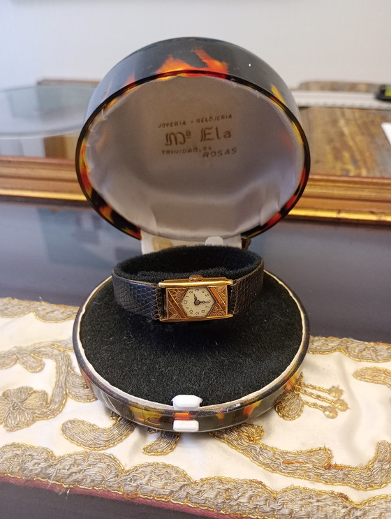 Image 1 of Art-deco uurwerk 18kt goud 