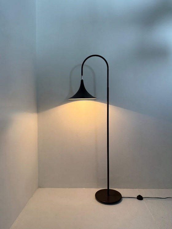 Image 1 of Hala Zeist Trompeten-Stehlampe in Braun, minimalistisch, niederländisches Design der 1970er Jahre