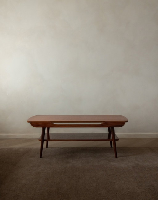 Vintage Teak Coffee Table Attributed to Louis van Teeffelen with Reversible Top, Dutch Mid-Century, 1950s