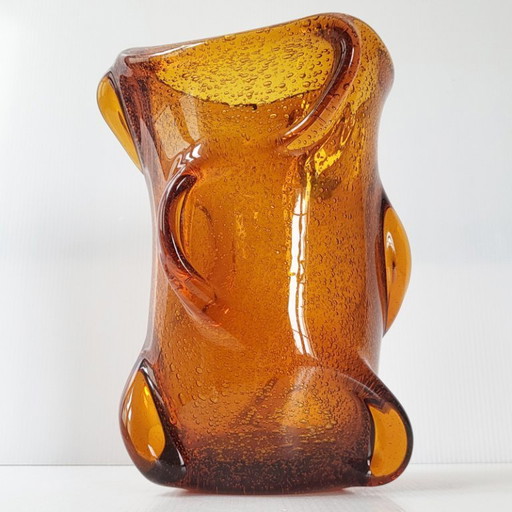 PRÄCHTIGE JAHRGANG 1960 MURANO ORANGE PATE DE VERRE VASE