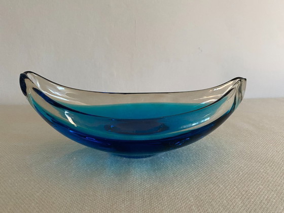 Bol en verre d'art de style Sommerso bleu vintage, années 1960 – Objets déco, Glass (photo 3 of 12)