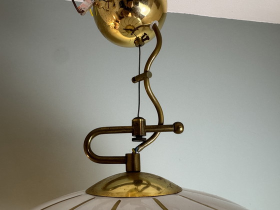 Image 1 of Vintage XL Keramische Hanglamp jaren 70 stijl van Tommaso Barbi Made in Italy 