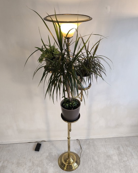 ✨💎 Rare Vintage Postmodern Gilded Brass Floor Light – 3 Saucers – 183 Cm 💎 ✨ (photo 12 of 20)