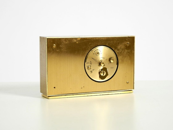 Beautiful, Small, And Rare Original Mechanical Swiza 8 Table Clock In Brass With An 8-Day Movement (photo 14 of 15)