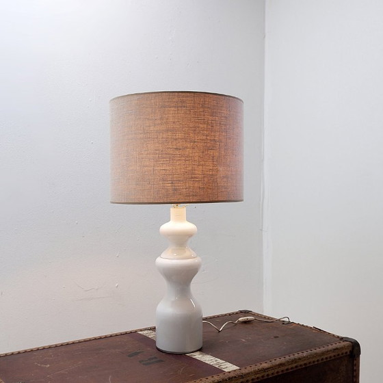 Image 1 of White opaline glass table lamp, 20th century