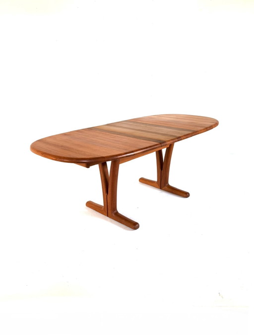 Vintage extendable teak dining table, Holstebro Møbelfabrik ‘70 – eettafels, Wood, Metal