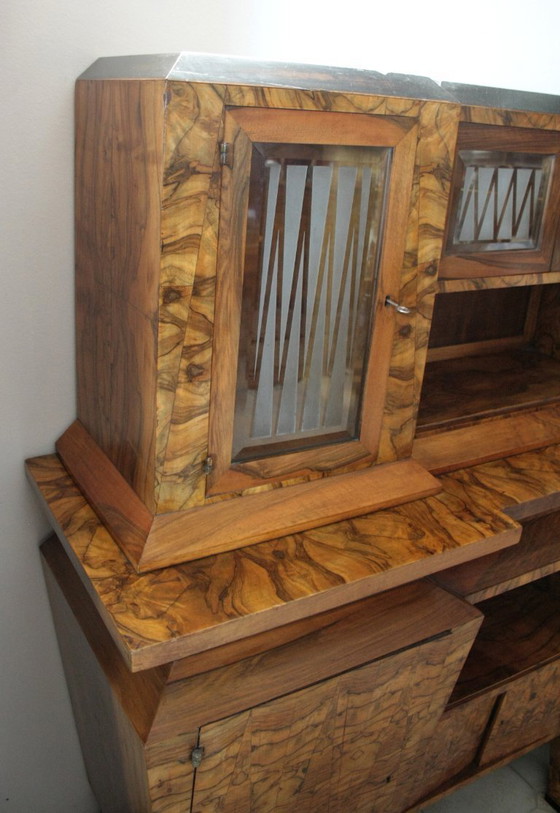 Image 1 of Crédence Art Déco en Bois d'Olivier, Ministre Bottai, Italie, 1933 Design