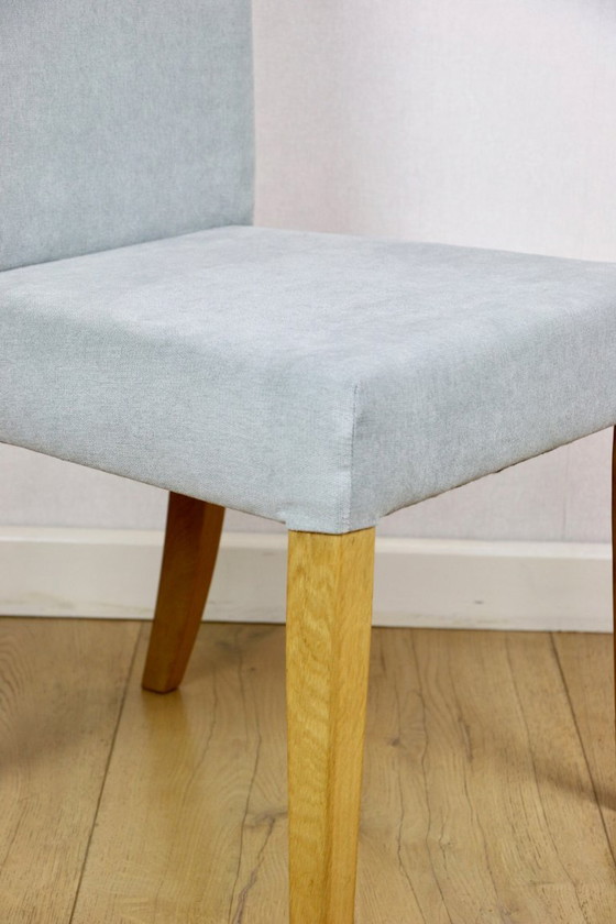 Sedie in Rovere Ikea Ristrutturate Vintage Blu-Celadon-Grigio - 2 Pezzi - Set – Axel Concept (photo 12 of 12)