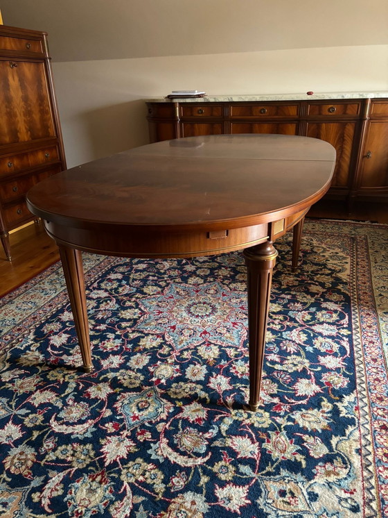 Image 1 of Louis XVI style oval table with 6 chairs