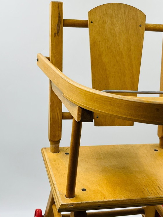 Image 1 of Vintage houten ombouwbare poppenstoel/loopstoel