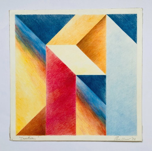 Irene Werner - Colorful Drawing - Original - Vintage
