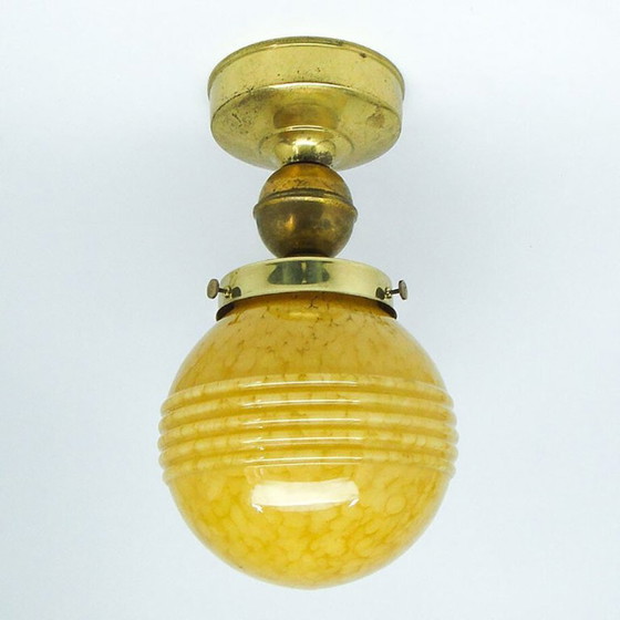 Suspension Art Déco, Allemagne, années 1930 – Glass, Brass (photo 8 of 10)