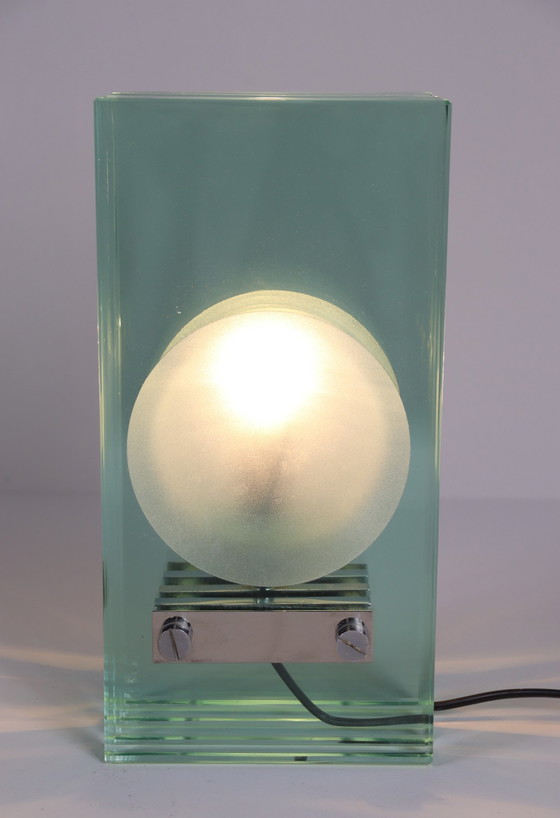Image 1 of Set of 2 table lamps/glass objects by Giorgio Reggiori for Gallotti & Radice, 1960s, Italy