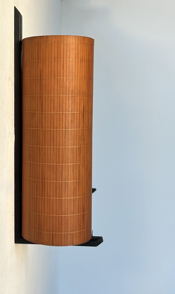 Image 1 of Pair of Vintage Wall Lights, Metal and Wood, France 1960