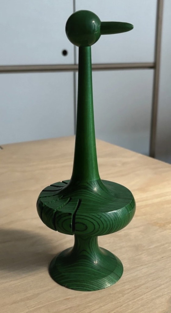 Image 1 of vintage scandinave années 1950, porte-serviettes oiseau en bois, Paavo Asikainen, Aarikka, Finlande