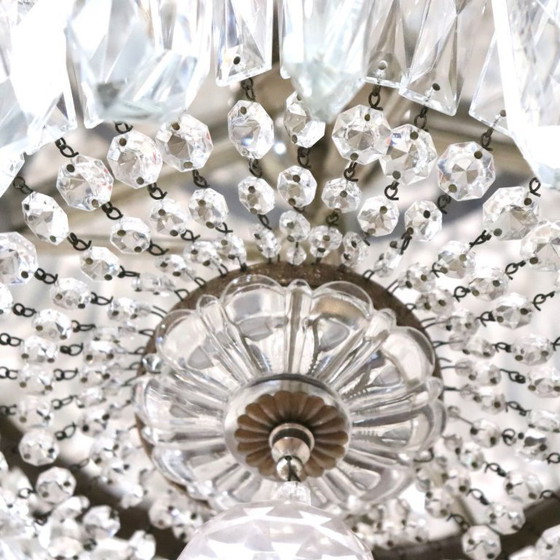 Image 1 of Spectacular Chandeliers with Large Crystal Drops, Italy Early 20th Century