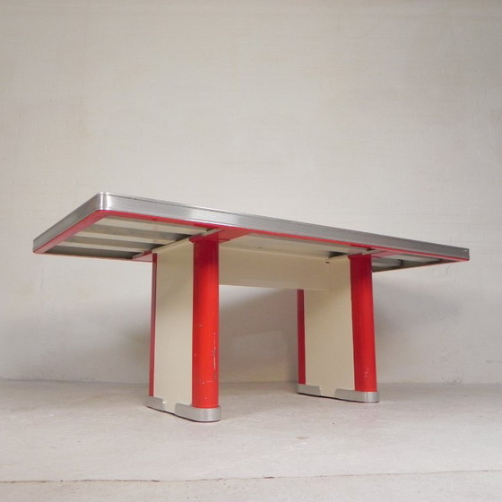 Ahrend Oda dining table, desk, with aluminum edge, 1950s – Plastic, Metal (photo 3 of 29)