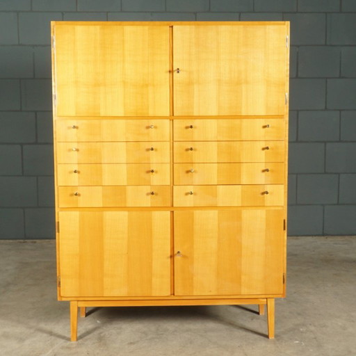 Mobile pensile vintage lucido in noce, anni '70 – high boards, Wood
