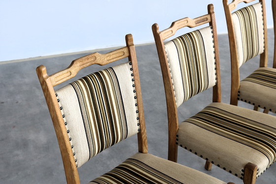 Image 1 of 6x brutalist Danish oak dining chairs