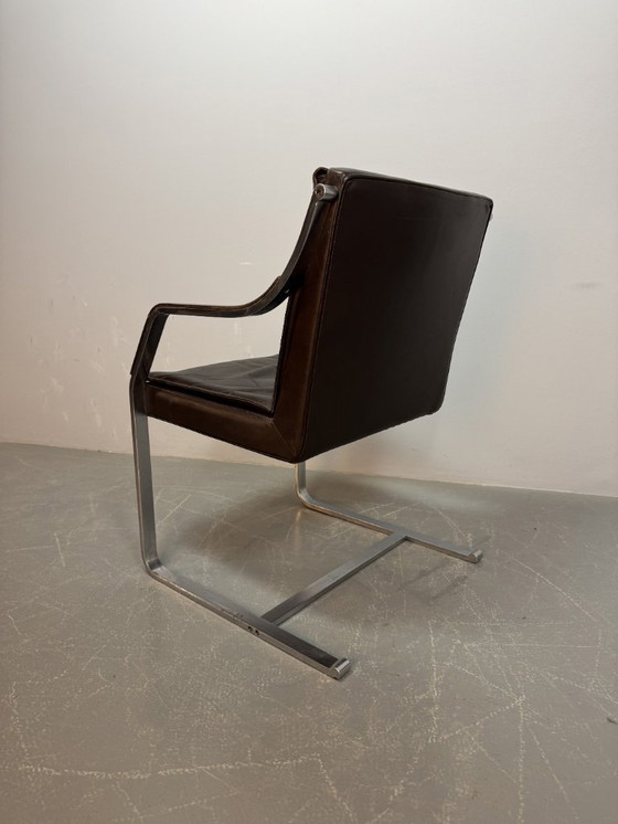 Image 1 of Mid-Century Design Set of Four Sled Leather Dining Chairs by Rudolf Glatzel for Walter Knoll, Germany 1960s 