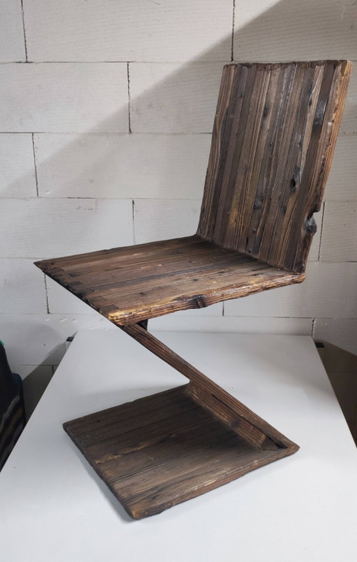 Shou Sugi Ban burnt wood Z-chair