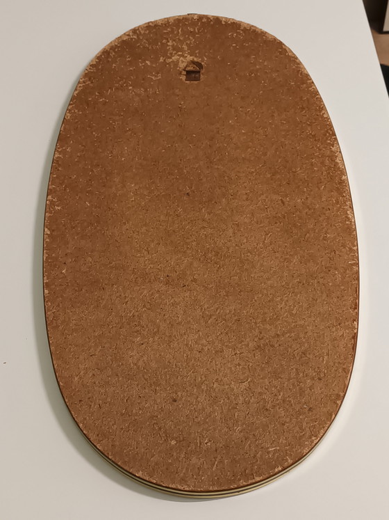 Image 1 of Specchio ovale vintage nero e oro