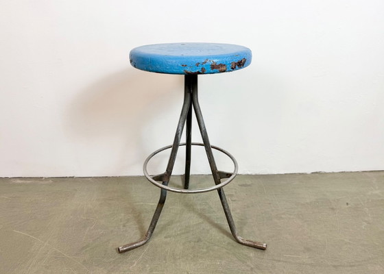 Image 1 of Grey Industrial Workshop Stool, 1960s