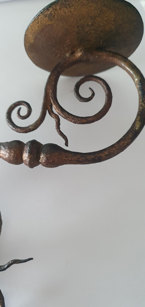 Handgefertigter Kerzenhalter Wand – Brass, Iron (photo 4 of 5)