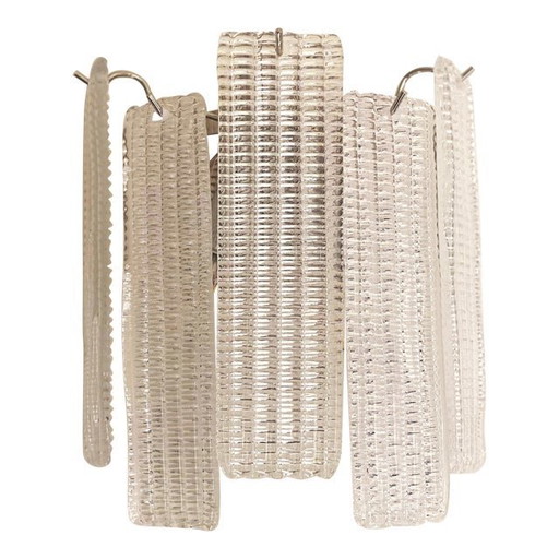 Aplique de pared contemporáneo de cristal de Murano "Listelli" con tiras de diamantes