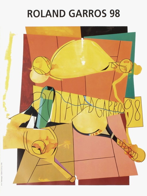 Official Roland-Garros 1998 posters - Hervé Télémaque original poster 1998