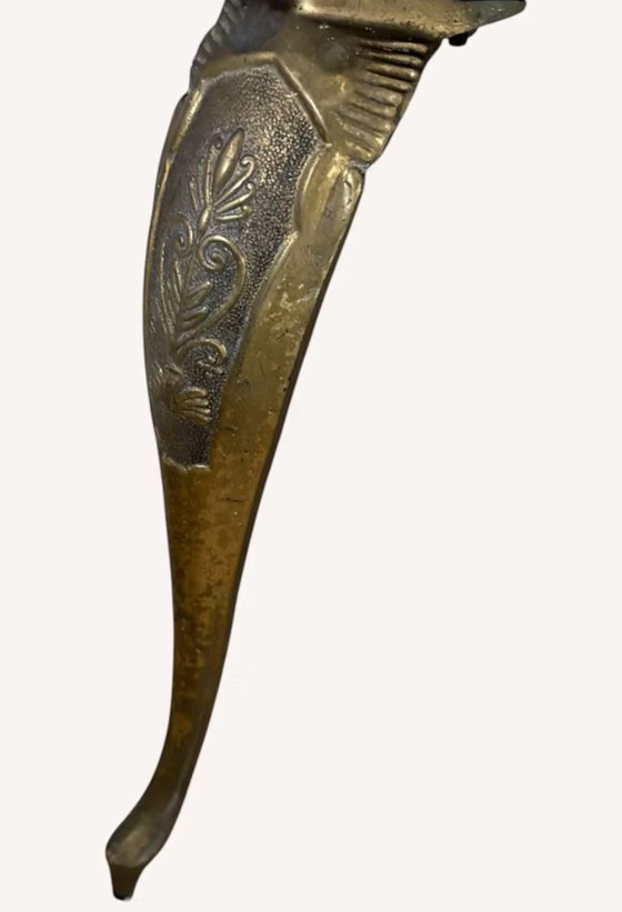 Image 1 of Mesa de centro ovalada con tablero efecto mármol