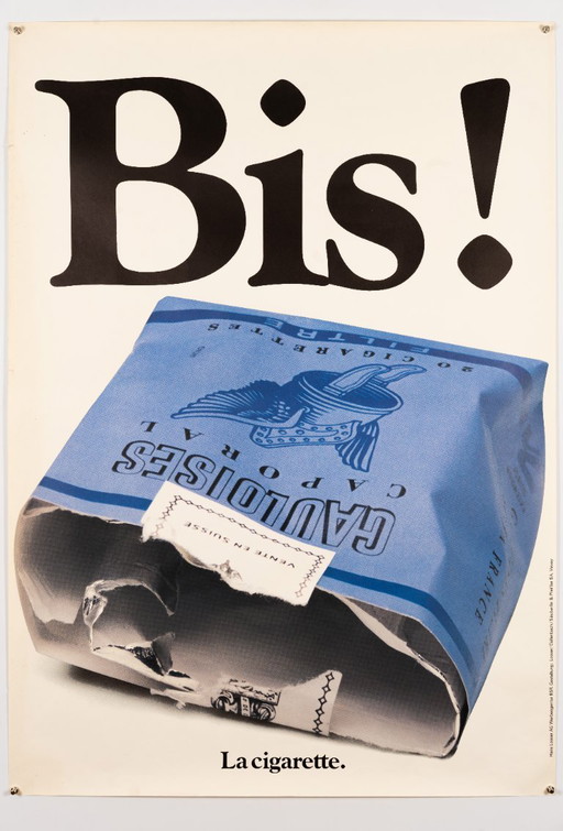 Gauloises Bis! La Cigarette – 1978 – Original Vintage Advertising Poster by Looser, Dallenbach – Mid-Century – 128x90.5 cm