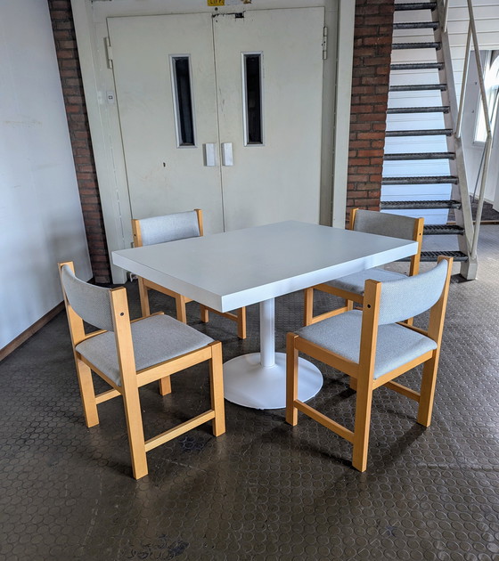 Image 1 of Vintage Dining Table With 4 Light Farstrup Chairs