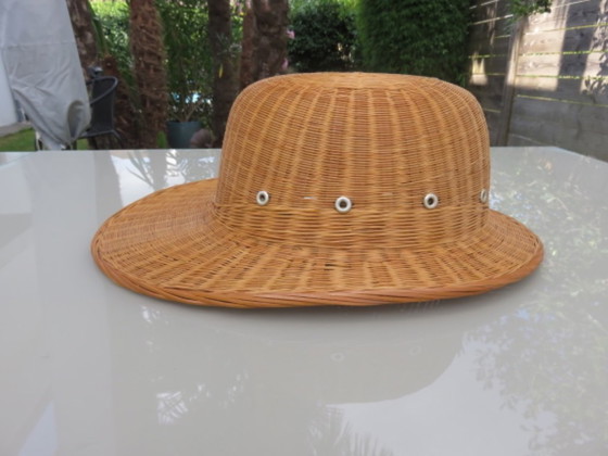 Image 1 of Cappello, elmetto coloniale, rattan, vimini, 1960, decorazione murale