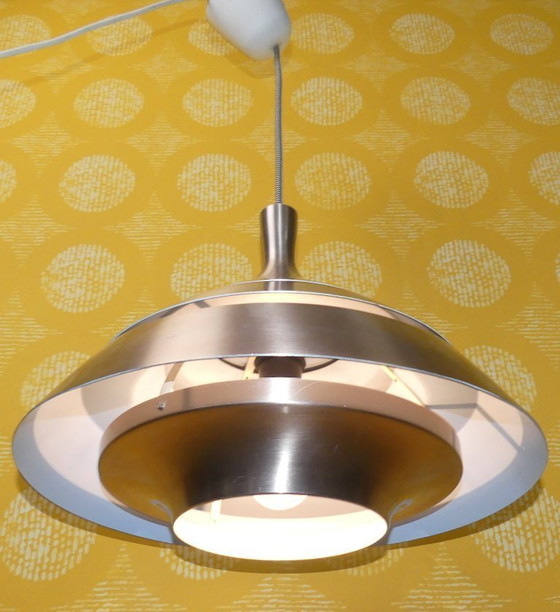 Image 1 of Hans-Agne Jakobsson 1960s pendant lamp copper-colored aluminum slats ceiling lamp for Hans-Agne Jakobsson AB, Markaryd