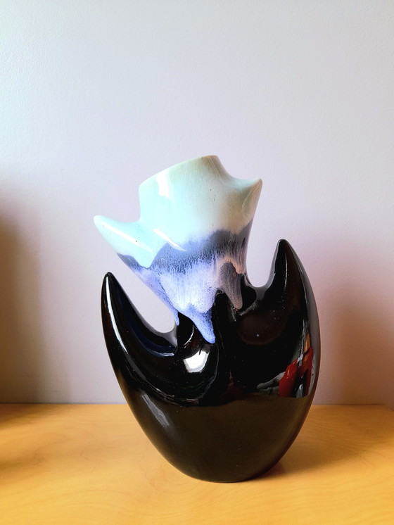 Image 1 of Vase aus geflammtem Steinzeug 1960