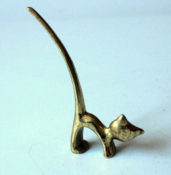 Messing Kat Ringhouder - Briefopener - Vintage, Decoratieve objecten, Gold (foto 3 van 7)