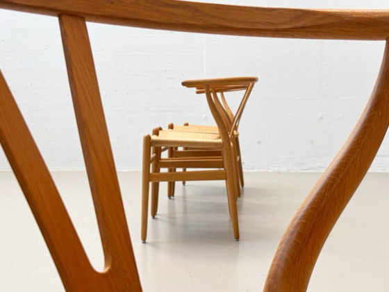 Image 1 of Set of 6 Wishbone Chairs CH24 by Hans J. Wegner for Carl Hansen & Søn, Denmark, 1990s