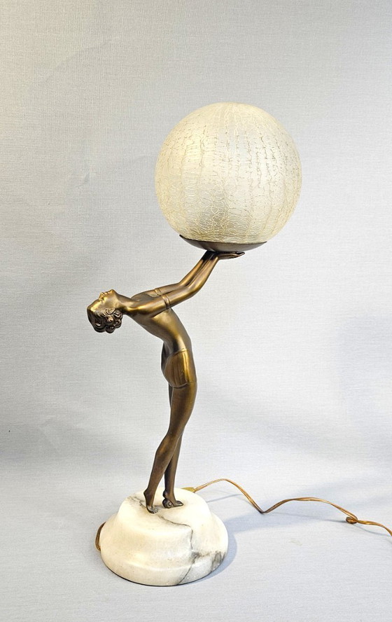 Image 1 of Table lamp - Patinated bronze-colored metal - Table lamp 'Dancer'